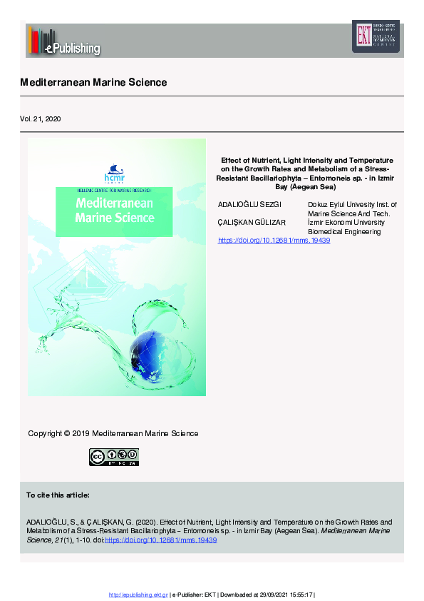 (PDF) Effect of Nutrient, Light Intensity and Temperature on the Growth ...