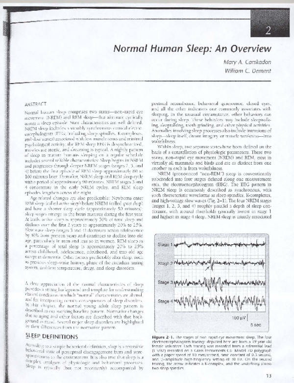 (PDF) Normal human sleep: an overview