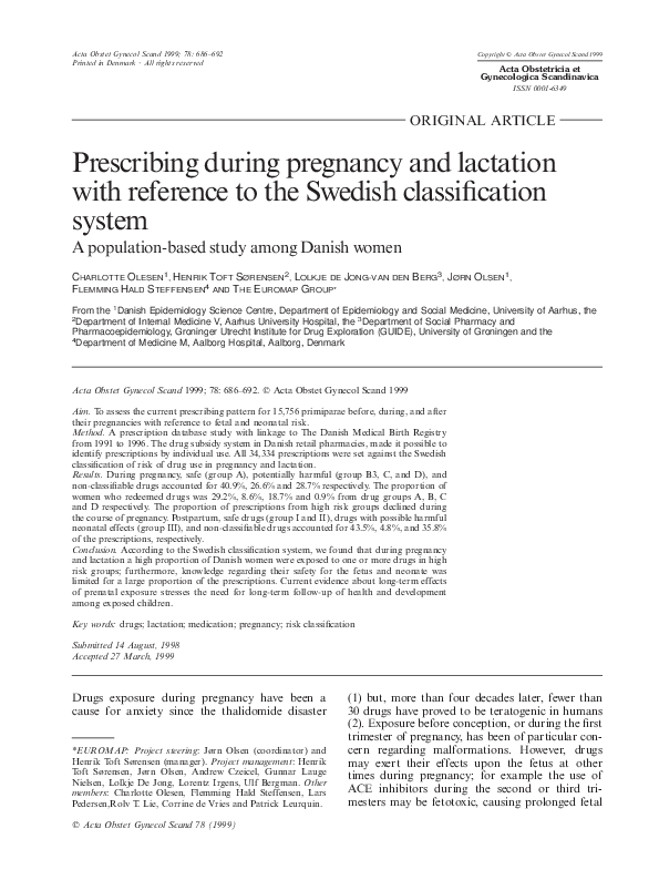 (PDF) Prescribing during pregnancy and lactation with reference to the ...