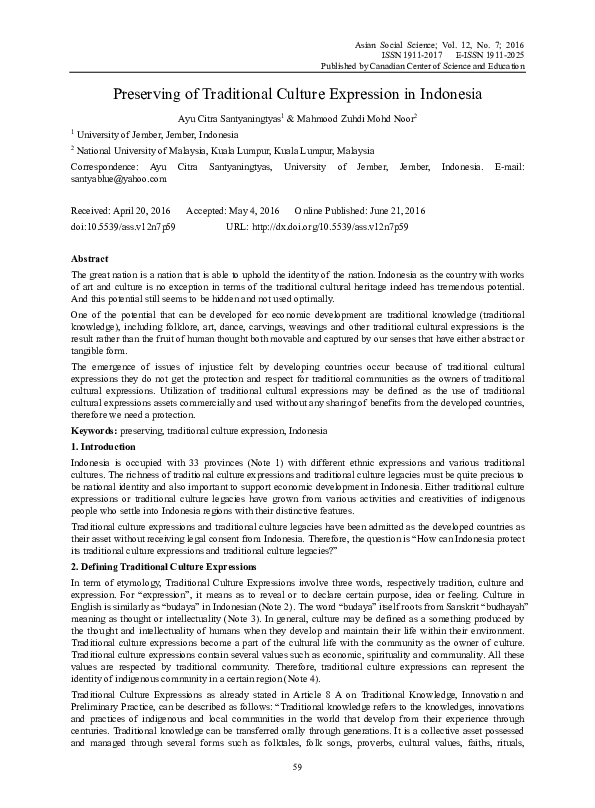 Reasons for preserving our culture picture