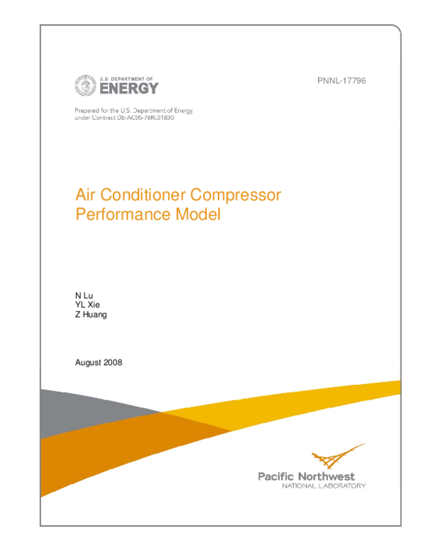 (PDF) Air Conditioner Compressor Performance Model