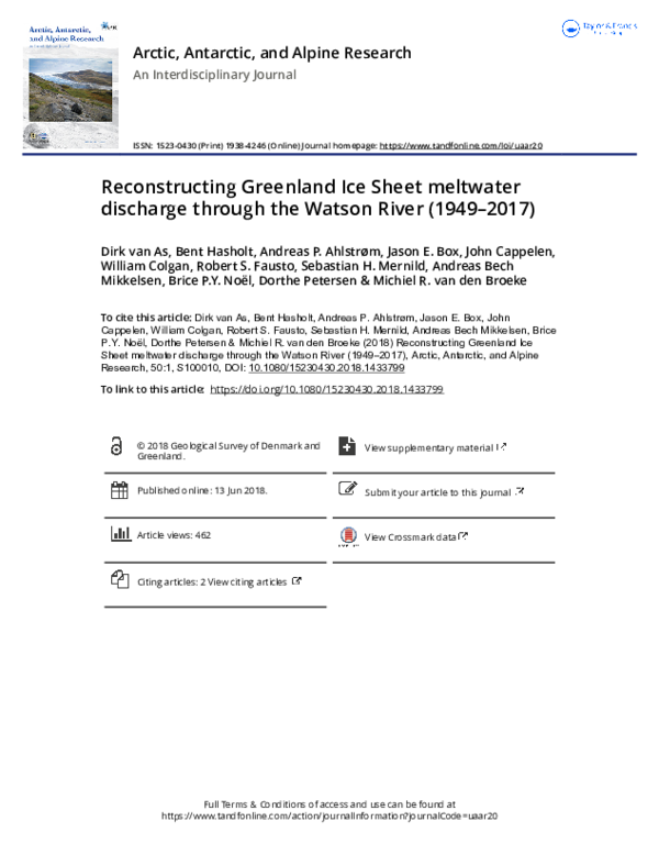 (PDF) Reconstructing Greenland Ice Sheet meltwater discharge through ...