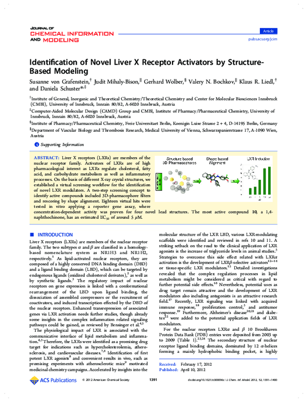 (PDF) Identification of Novel Liver X Receptor Activators by Structure ...