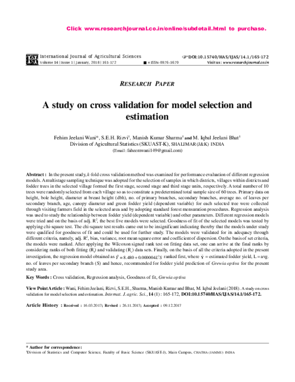 Cross Validation For Model Selection: A Review With Examples – ZFCZBQ