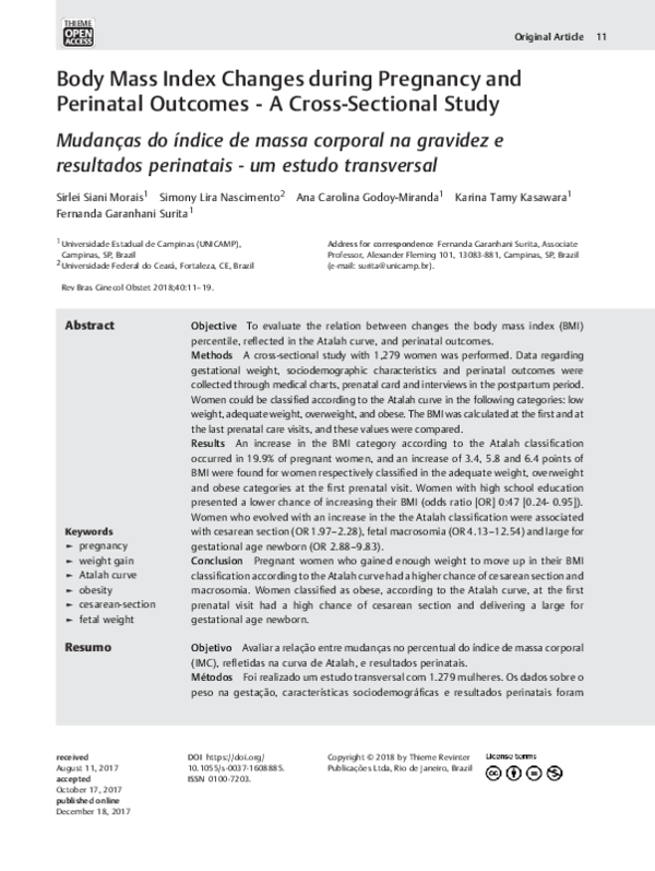 (PDF) Body Mass Index Changes during Pregnancy and Perinatal Outcomes ...