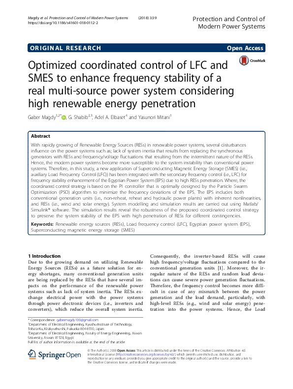 (PDF) Optimized coordinated control of LFC and SMES to enhance ...