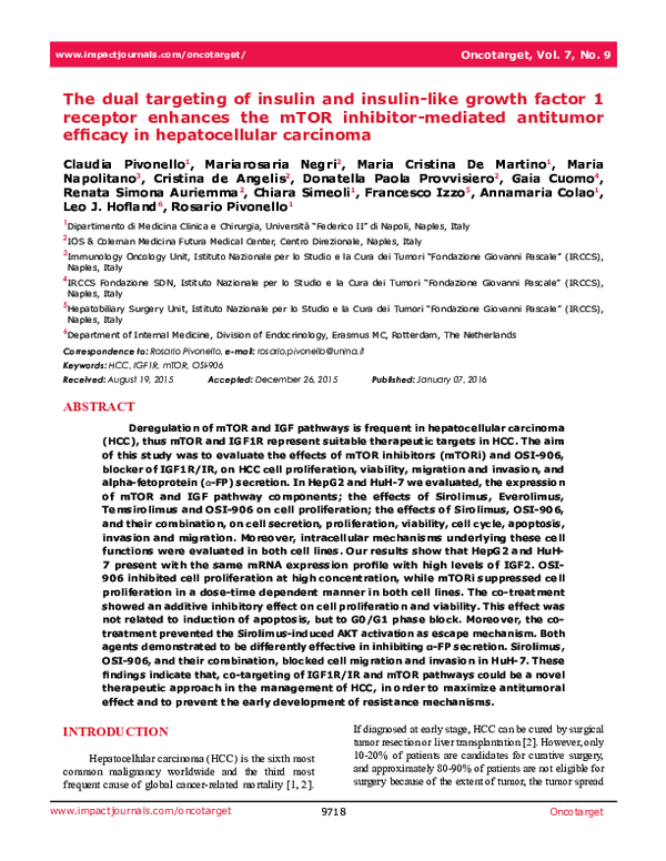 (PDF) The dual targeting of insulin and insulin-like growth factor 1 ...