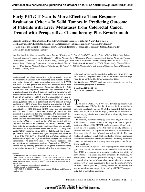 (PDF) Early PET/CT Scan Is More Effective Than Response Evaluation ...