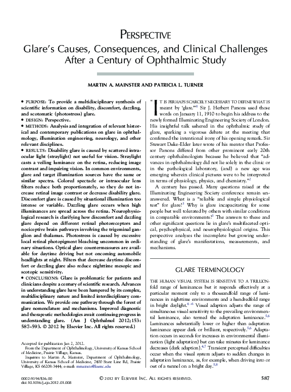 (PDF) Glare's Causes, Consequences, and Clinical Challenges After a ...