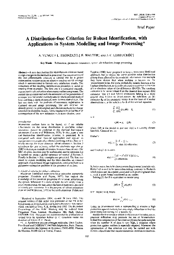 (PDF) A distribution-free criterion for robust identification, with ...