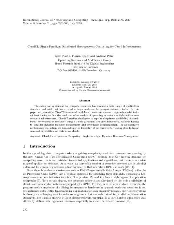 (PDF) CloudCL: Single-Paradigm Distributed Heterogeneous Computing for ...