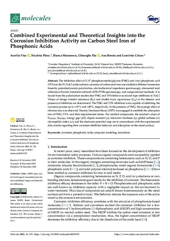 (PDF) Combined Experimental and Theoretical Insights into the Corrosion ...
