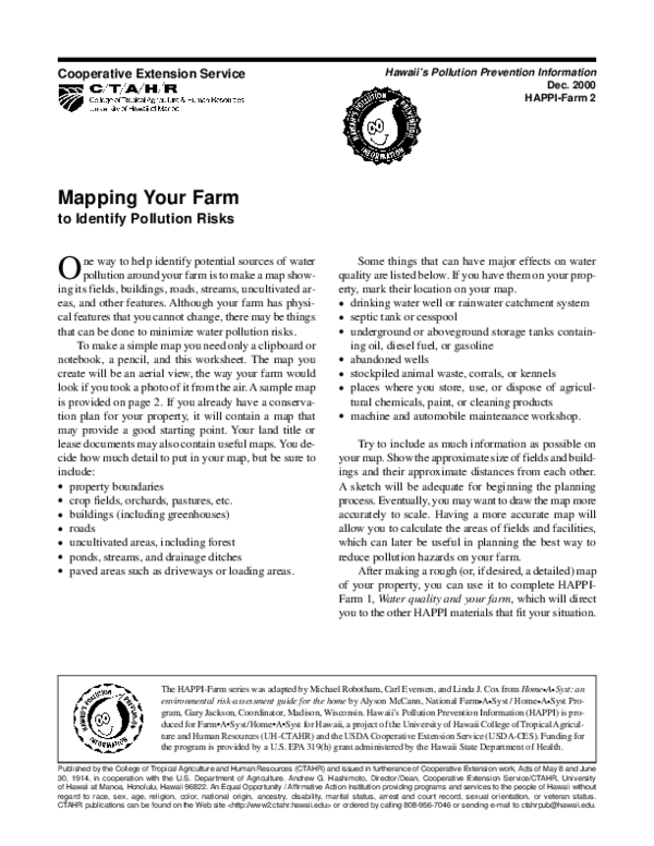 (PDF) Mapping Your Farm to Identify Pollution Risks