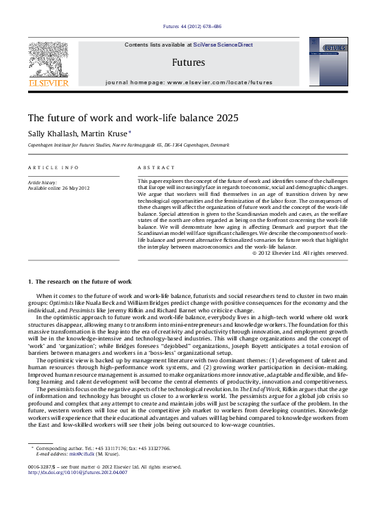 (PDF) The future of work and work-life balance 2025