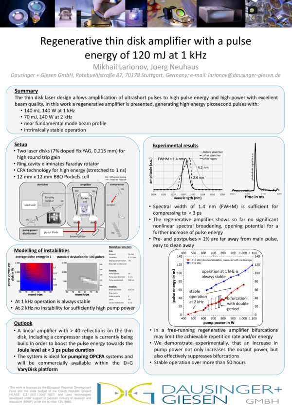 (PDF) Regenerative thin disk amplifier with a pulse energy of 120 mJ at ...