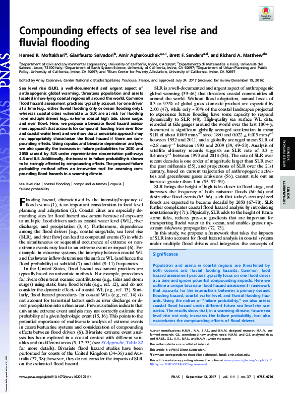 (PDF) Compounding effects of sea level rise and fluvial flooding