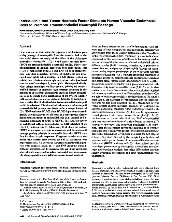 (PDF) Interleukin-1 and tumor necrosis factor- mediation of endotoxin ...