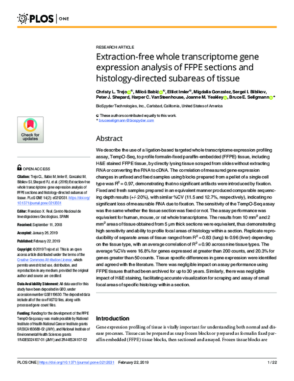 (PDF) Extraction-free whole transcriptome gene expression analysis of ...