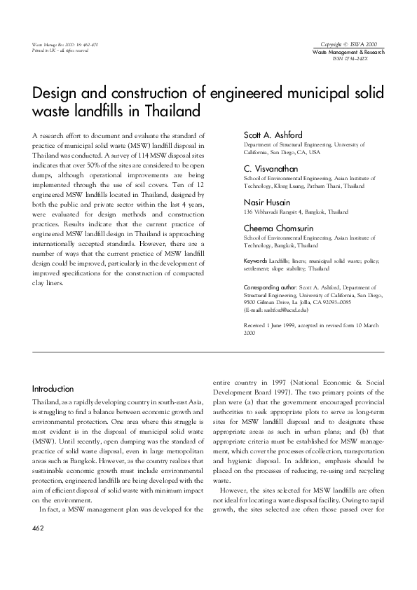 (PDF) Design and construction of engineered municipal solid waste ...