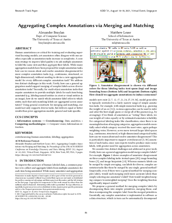 (PDF) Aggregating Complex Annotations via Merging and Matching