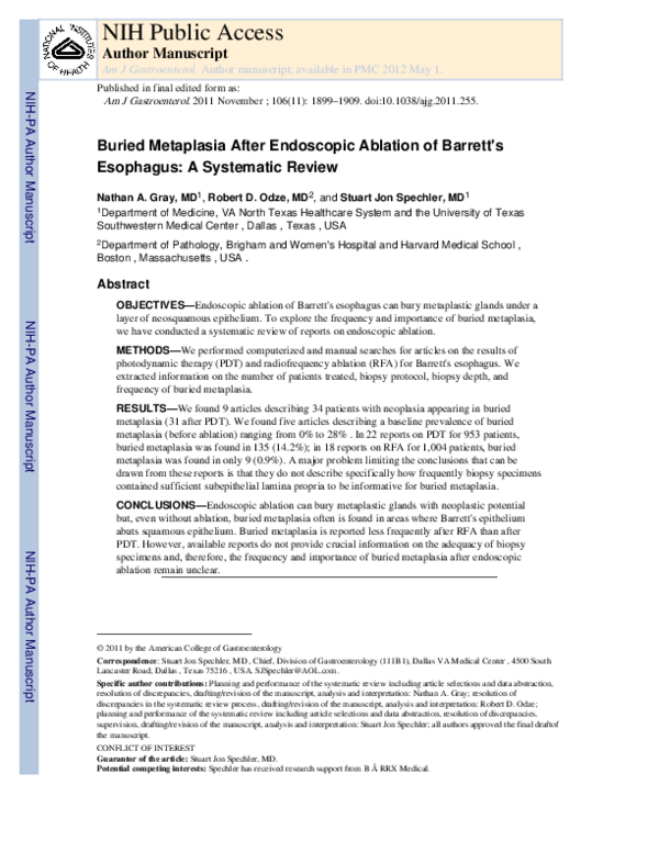 (PDF) Faculty of 1000 evaluation for Buried metaplasia after endoscopic ...