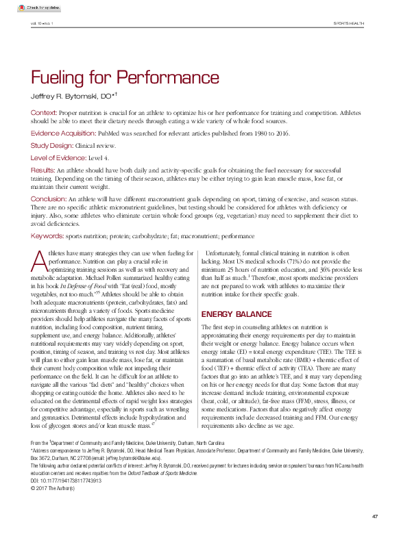 (PDF) Fueling for Performance