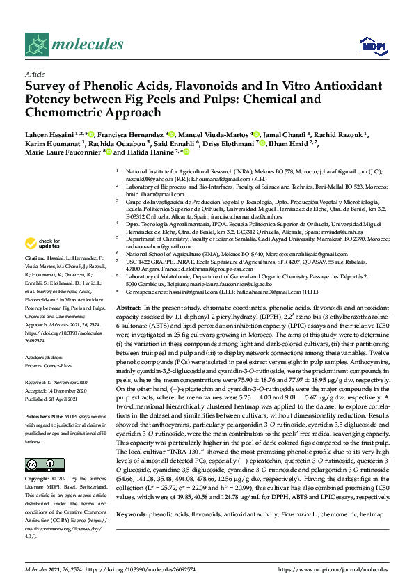 (PDF) Survey of Phenolic Acids, Flavonoids and In Vitro Antioxidant ...