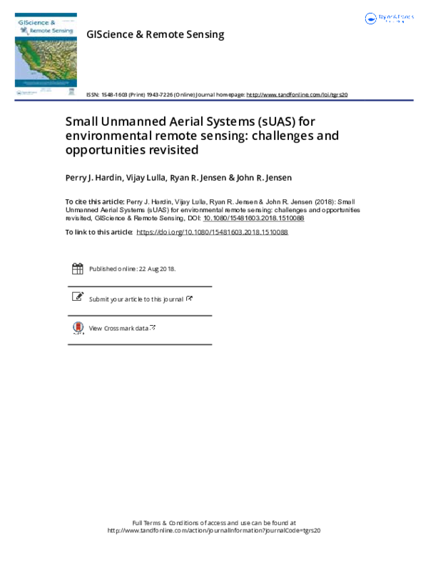 (PDF) Small Unmanned Aerial Systems (sUAS) for environmental remote ...