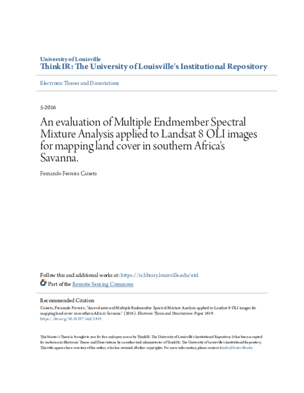 (PDF) An evaluation of Multiple Endmember Spectral Mixture Analysis ...