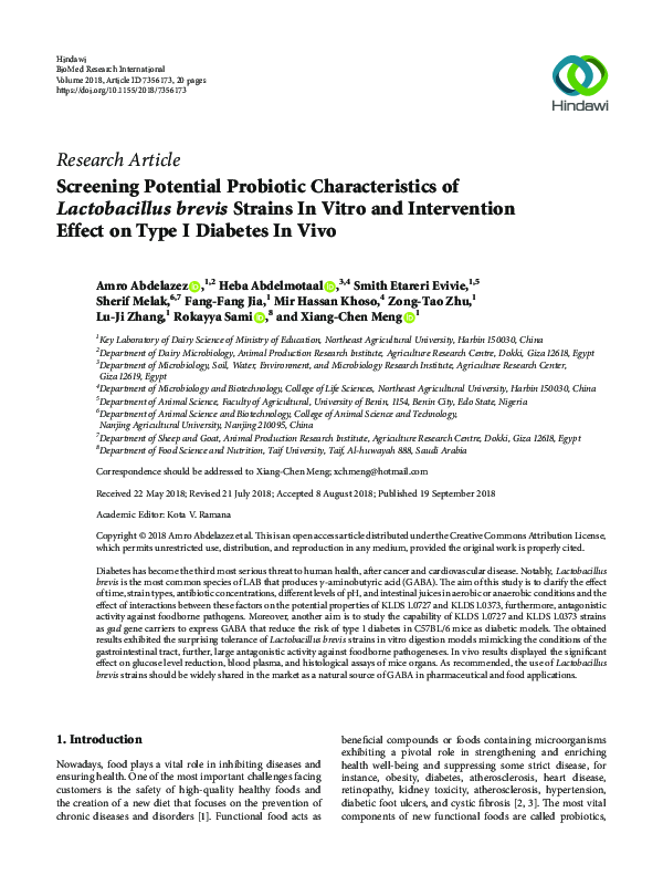 (PDF) Screening Potential Probiotic Characteristics of Lactobacillus ...