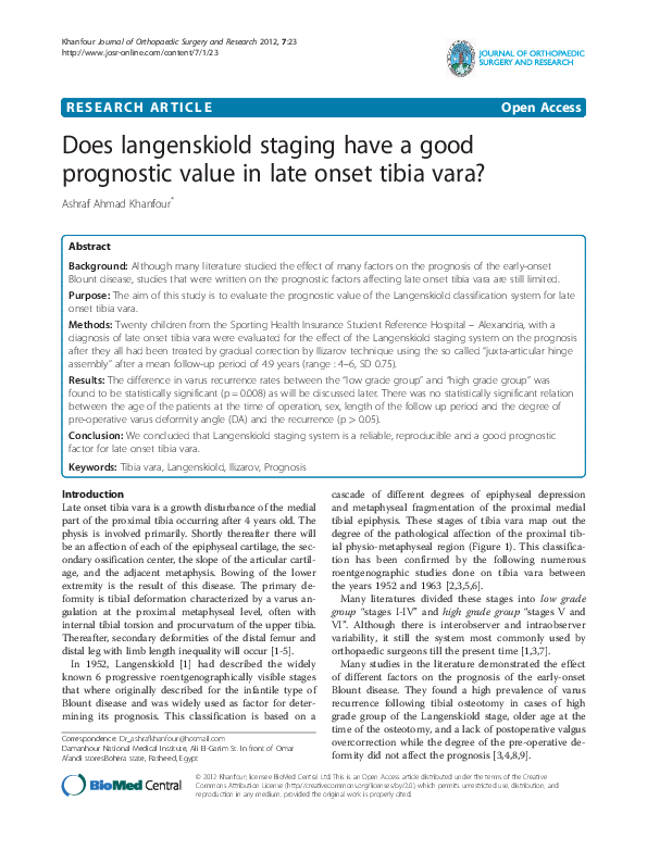 (PDF) Does langenskiold staging have a good prognostic value in late ...