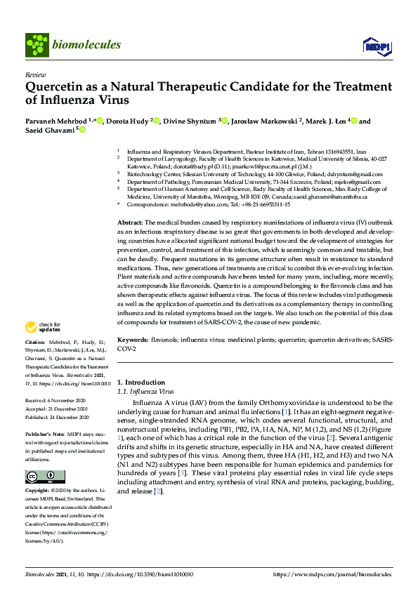 (PDF) Quercetin as a Natural Therapeutic Candidate for the Treatment of ...