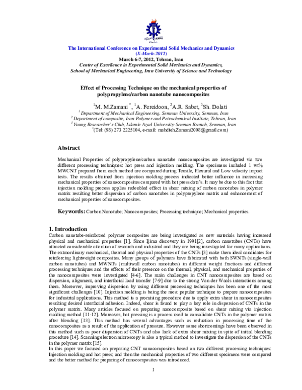 (PDF) Effect of Processing Technique on the mechanical properties of ...