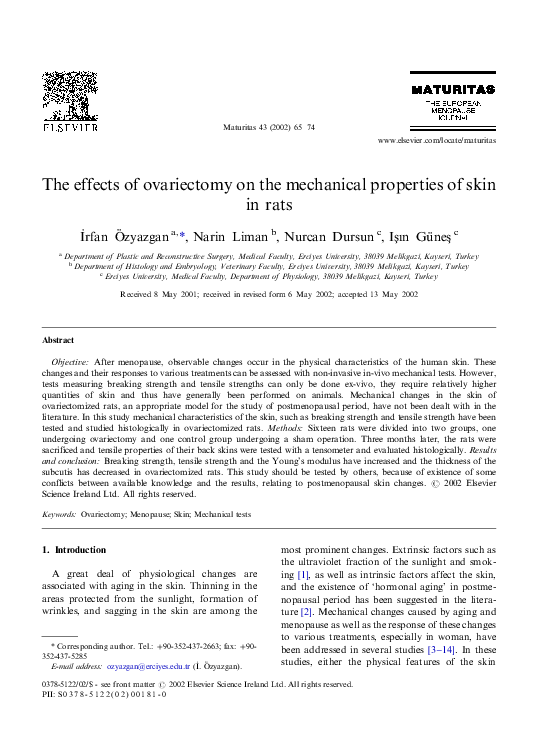 (PDF) The effects of ovariectomy on the mechanical properties of skin ...