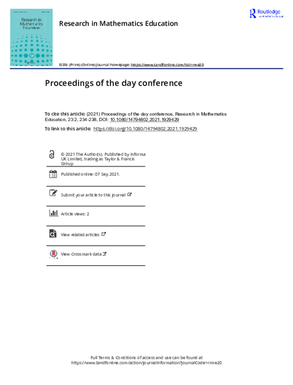 (PDF) Proceedings of the Day Conference