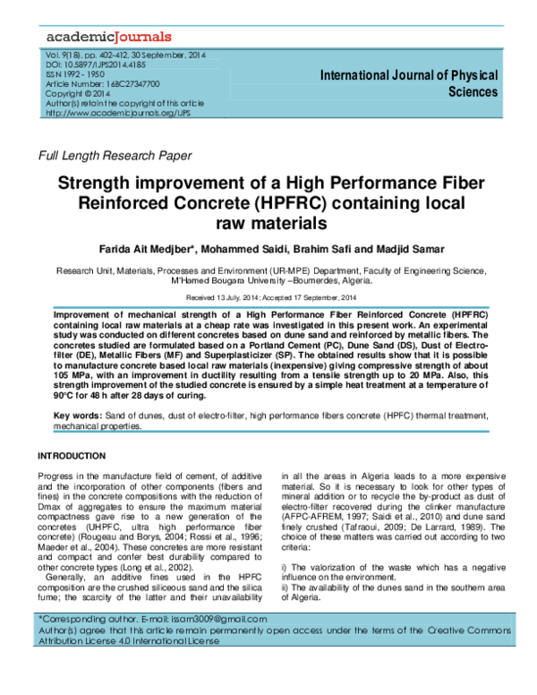 PDF) Strength improvement of a High 