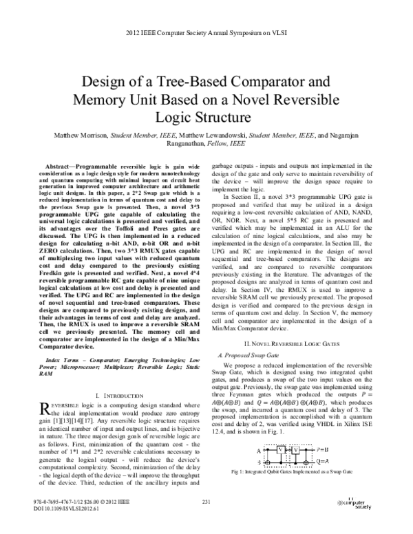 (PDF) Design of a Tree-Based Comparator and Memory Unit Based on a ...