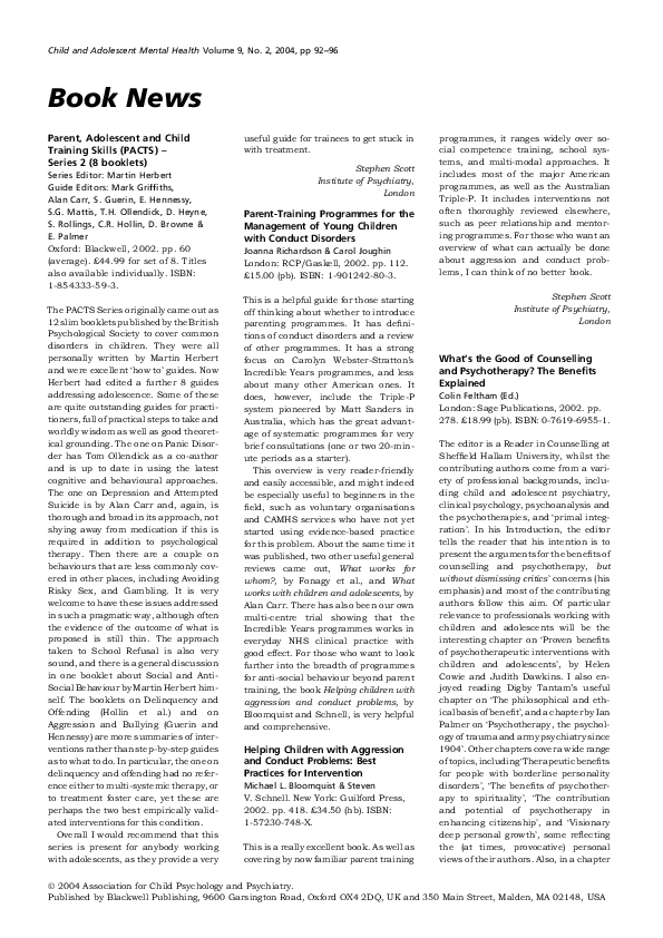 (PDF) Helping Children with Aggression and Conduct Problems: Best ...