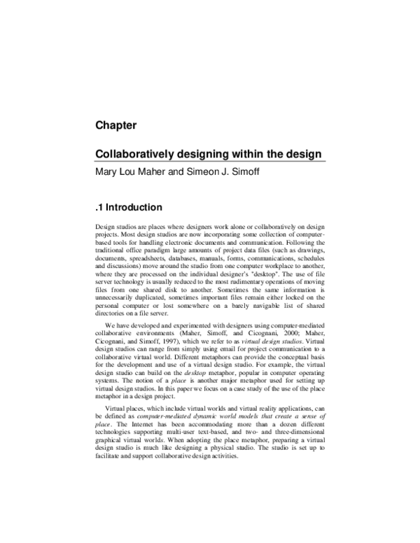 (PDF) Chapter Collaboratively designing within the design