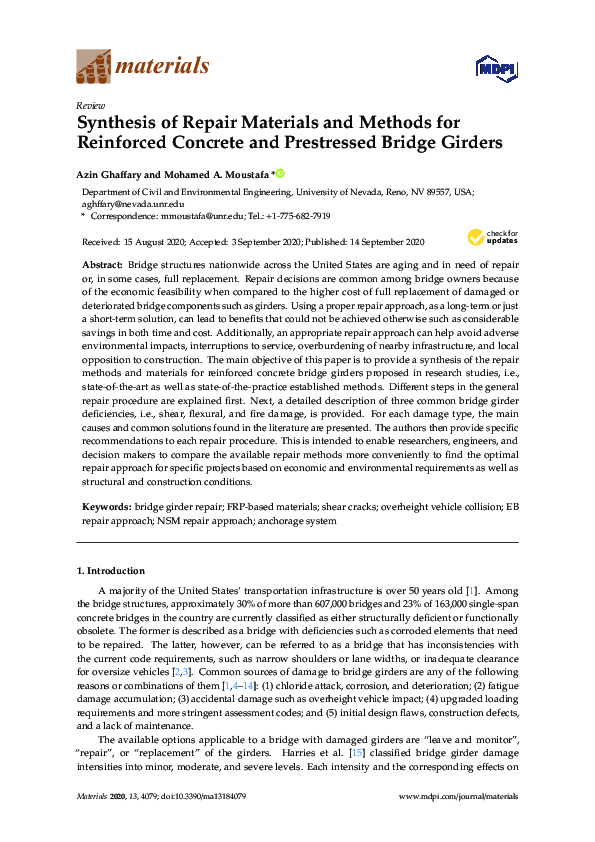 (PDF) Synthesis of Repair Materials and Methods for Reinforced Concrete ...