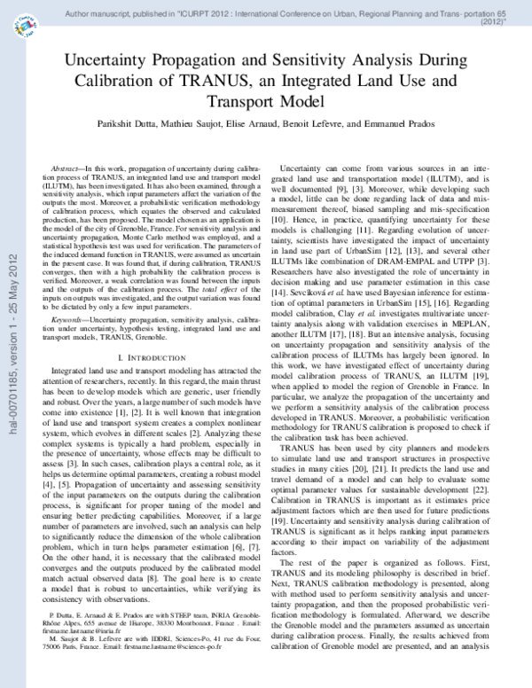 (PDF) Uncertainty propagation and sensitivity analysis in system ...