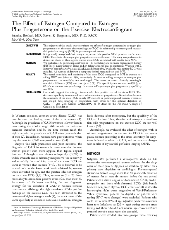 (PDF) The effect of estrogen compared to estrogen plus progesterone on ...