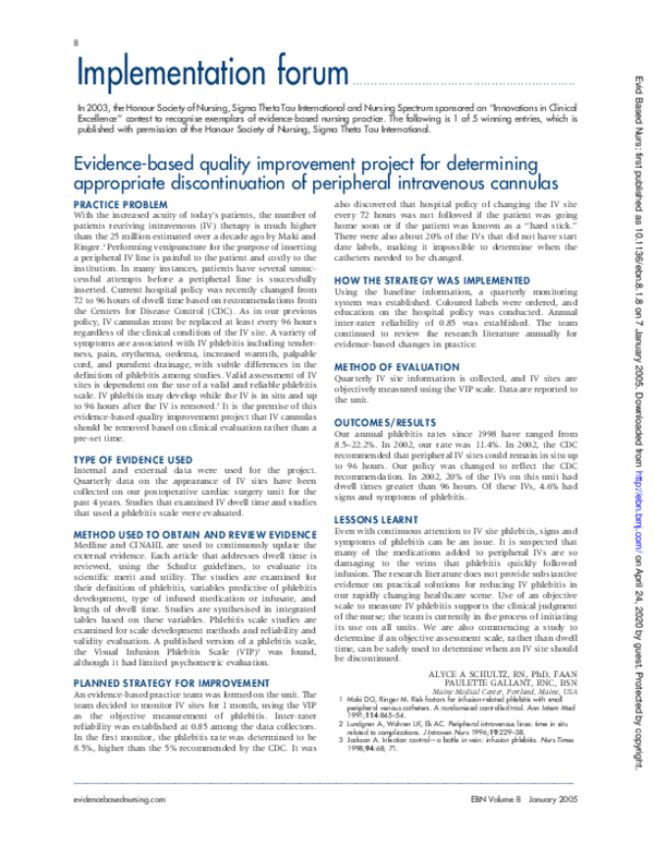 (PDF) Evidence-based quality improvement project for determining ...