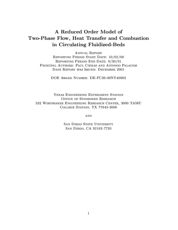 (PDF) A Reduced Order Model of Two-Phase Flow, Heat Transfer and ...