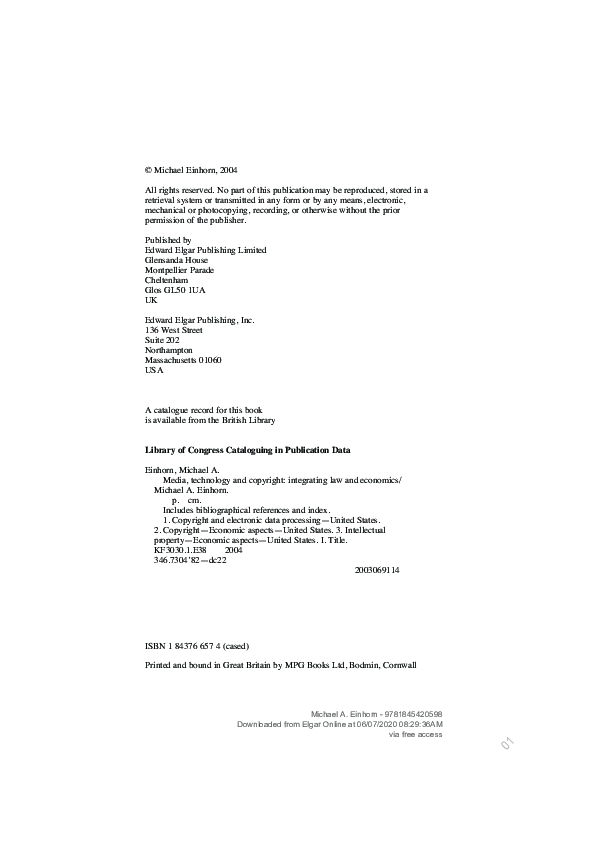 (PDF) Media, Technology and Copyright