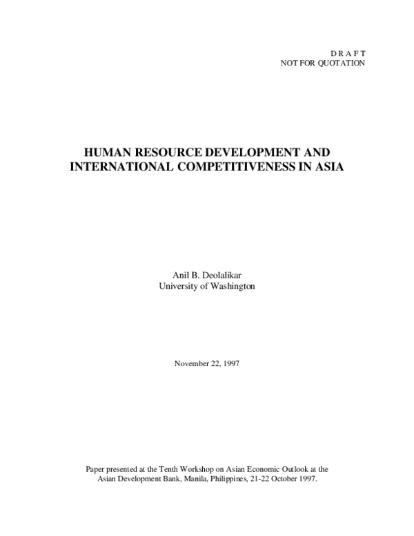 (PDF) Competitiveness and human resource development in Asia