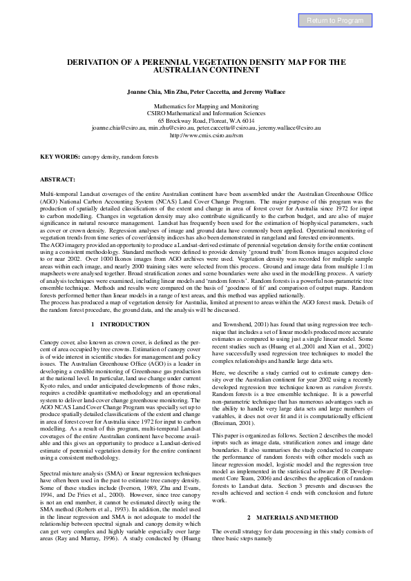 (PDF) Derivation of a perennial vegetation density map for the ...