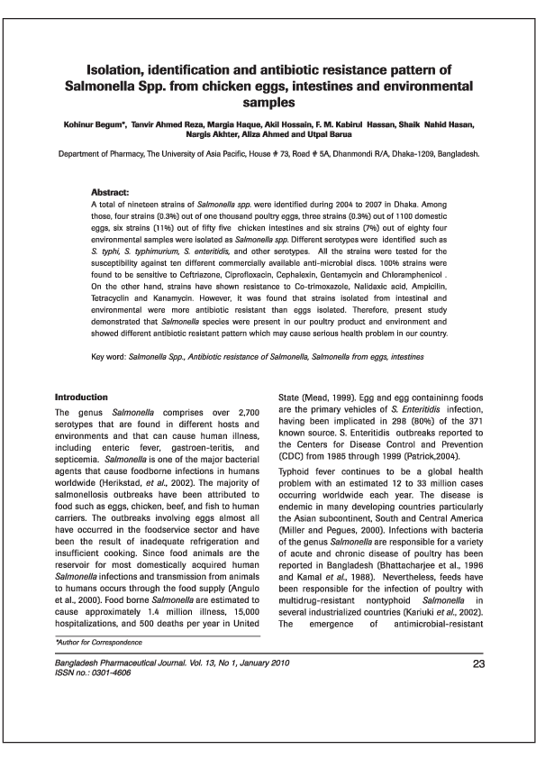 (PDF) Isolation, Identification and Antibiotic Resistance of Aeromonas ...