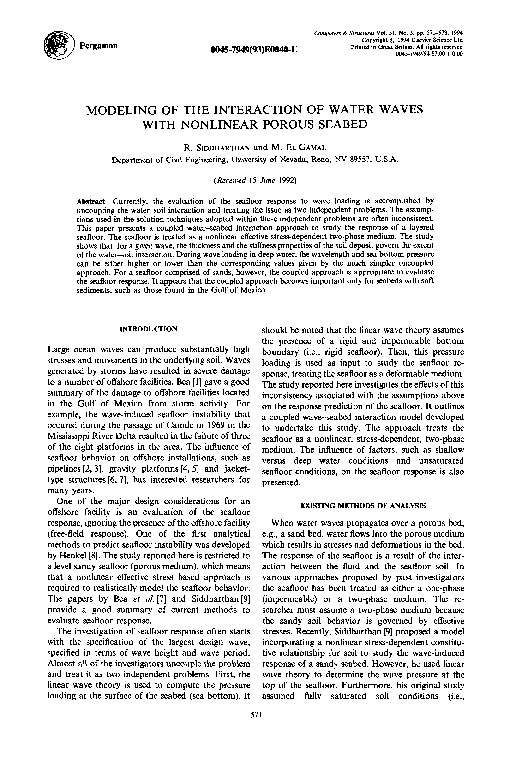 (PDF) Modeling of the interaction of water waves with nonlinear porous ...