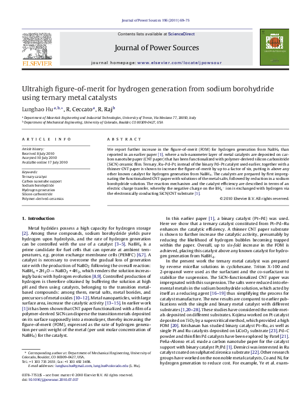 (PDF) Ultrahigh figure-of-merit for hydrogen generation from sodium ...